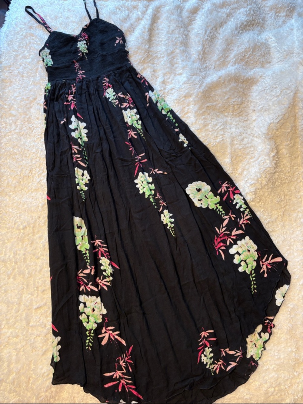 Intimately by Free People Beau Smocked Floral Slip Dress M